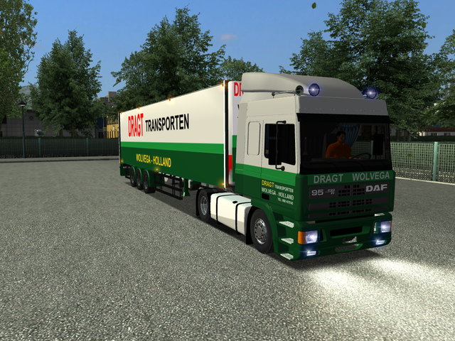 gts Daf 95 ATI 430 + box trailer DRAGT Wolvega ver GTS COMBO'S