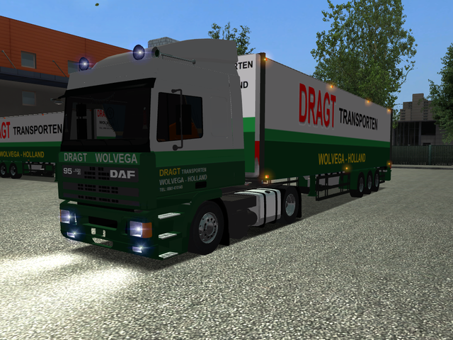 gts Daf 95 ATI 430 + box trailer DRAGT Wolvega ver GTS COMBO'S