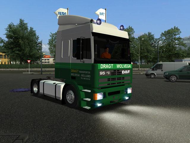 gts Daf 95 ATI 430 + box trailer DRAGT Wolvega ver GTS COMBO'S