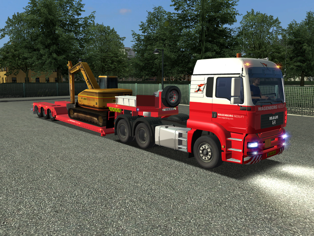 gts Man TGS 6x4 + Dieplader graafmachine Wagenborg GTS COMBO'S