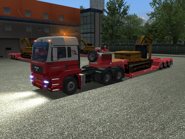 gts Man TGS 6x4 + Dieplader graafmachine Wagenborg GTS COMBO'S