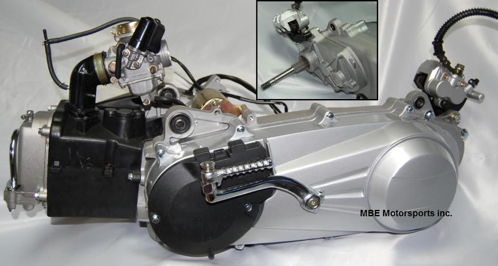 150cc GY6 engine long case with disc brake caliper - 