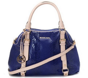 Michael Kors Large Bedford Bowling Satchel Blue Michael kors handbags