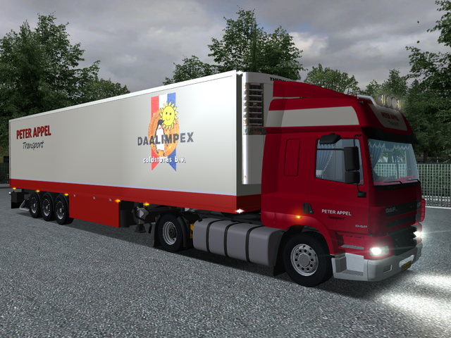 gts Daf CF 95 + Schmitz Cargobull PETER APPEL Daal GTS COMBO'S