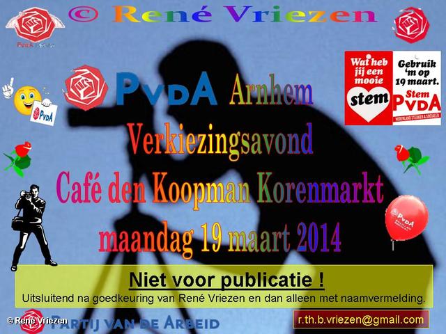 R.Th.B.Vriezen 2014 03 19 0002 PvdA Arnhem Verkiezingsavond Café den Koopman Korenmarkt woensdag 19 maart 2014