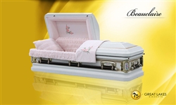 The Beauclaire lA Delicate Steel Casket with a Flo Picture Box