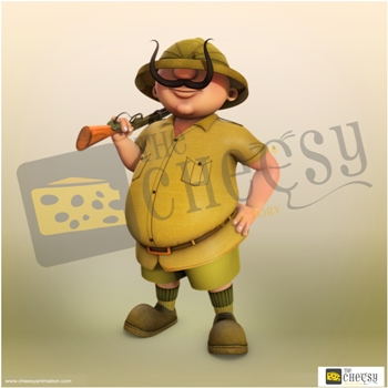 3D Character Rendering of Cartoon 2d animation