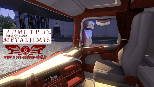 ets2 SCANIA BROWN BEIGE INTERIOR BY METALJIMIS dutchsimulator