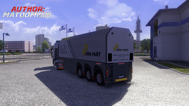 ets2 Man tgx + glas trailer Skin Van Huet by Fred  dutchsimulator