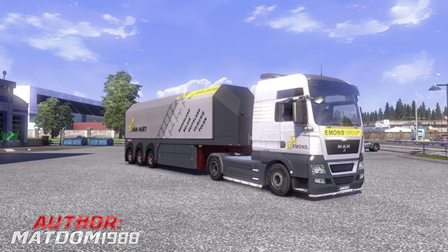 ets2 Man tgx + glas trailer Skin Van Huet by Fred  dutchsimulator