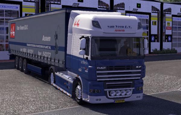 ets2 van Veen B.V. Assen Daf XF + trailer testet1 dutchsimulator