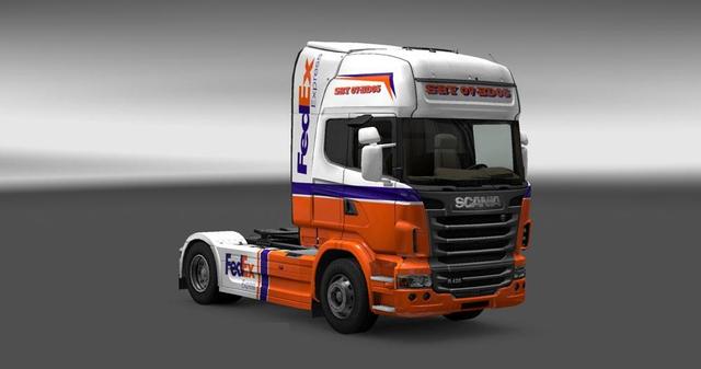 ets2 zzzFedExpress skin Scania tested 1.10 dutchsimulator