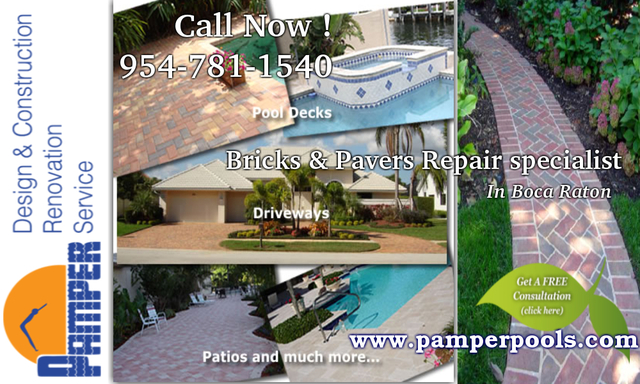 Brick pavers in Fort Lauderdale Pamper Pool Service Construction & Renovation