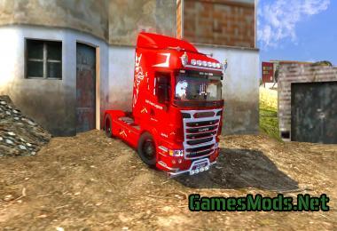 ets2 Scania by Julian with Red interior light. ets2 Truck's