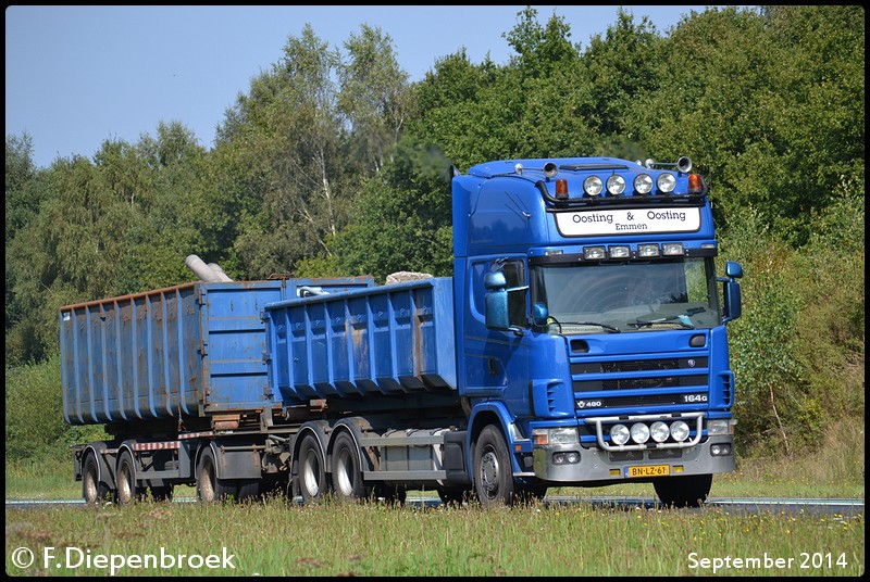 BN-LZ-61 Scania 164G 480 Oosting en Oosting-Border - Rijdende auto's