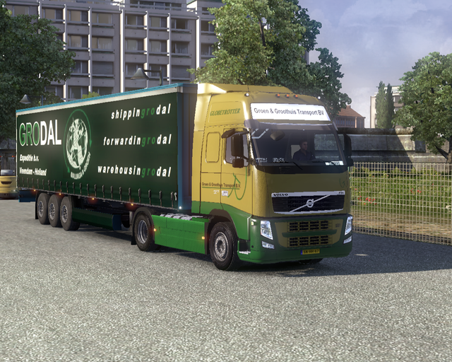 ets2 Volvo Fh 4x2 Groen en Groothuis Zwolle + trai prive skin ets2