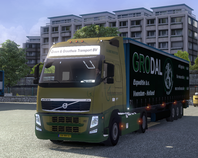 ets2 Volvo Fh 4x2 Groen en Groothuis Zwolle + trai prive skin ets2