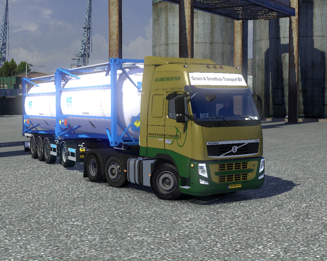 ets2 Volvo FH 6x4 Groen en Groothuis Zwolle + cont prive skin ets2