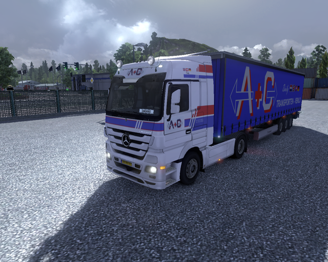 ets2 Mercedes Actros + Profiliner A+G Transporten  prive skin ets2