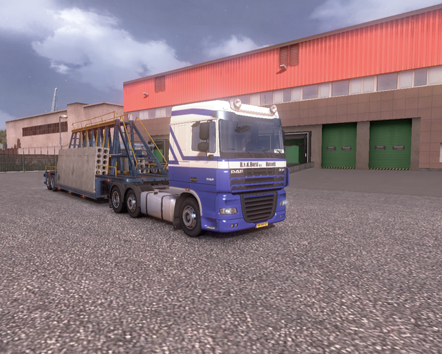 ets2 Daf XF 105 6x2 Dieplader beton elementen van  prive skin ets2