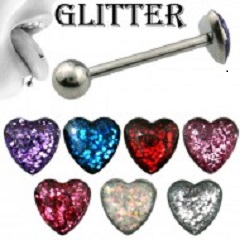 Glitter tongue rings B38-S new arrival for wholesale jewelry