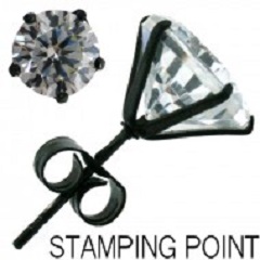 stud prong set circle stamping point ES23-K new arrival for wholesale jewelry
