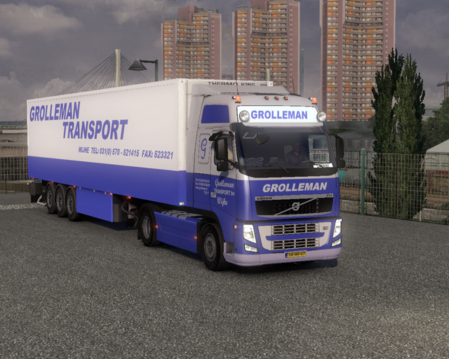 ets2 Volvo Fh + Coolliner Grolleman Transport Wijh prive skin ets2