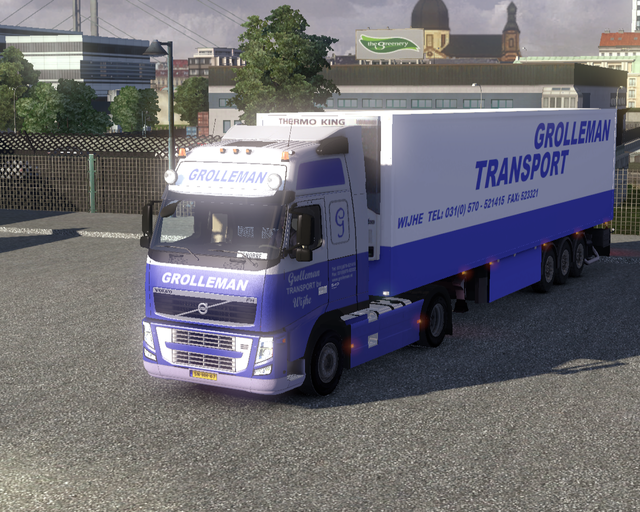 ets2 Volvo Fh + Coolliner Grolleman Transport Wijh prive skin ets2