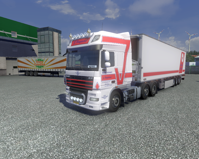 ets2 Daf Xf105 + Cherau met laadklep G Huyssen Puu prive skin ets2