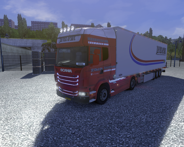 ets2 Scania R500 + Chereau met laadklep J.P prive skin ets2