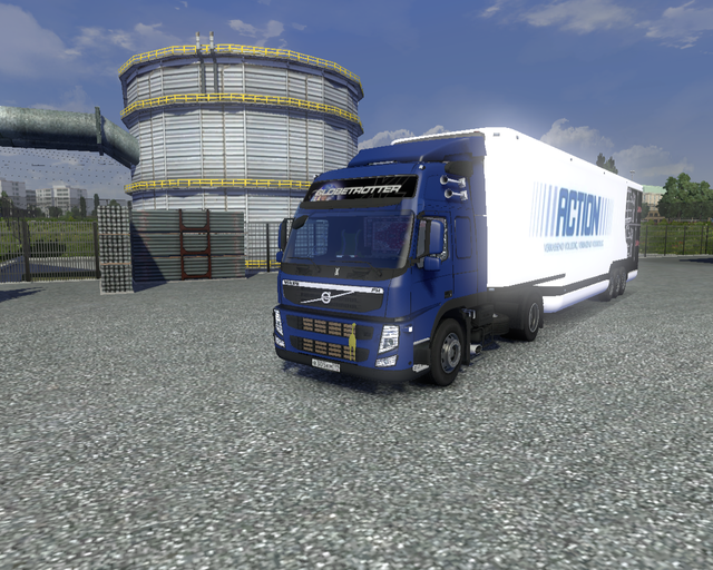 ets2 Volvo Fm 4x2 + dubbeldeks trailer Action 1 prive skin ets2