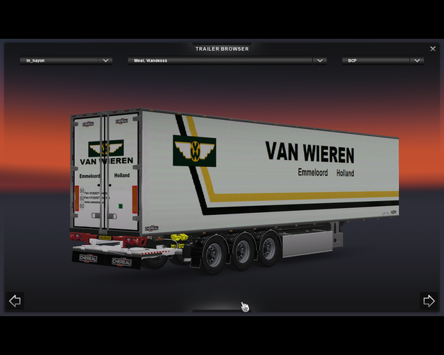 ets2 Chereau Cooler + laadklep van Wieren Emmeloor prive skin ets2