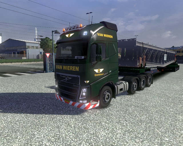 ets2 Volvo Fh 2013 8x4 + exceptioneel trailer van  prive skin ets2