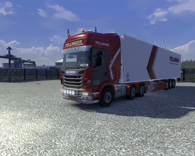 ets2 Scania R2009 + Chereau laadklep Fellinger Int prive skin ets2