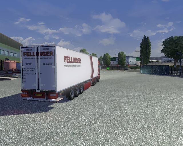 ets2 Scania R2009 + Chereau laadklep Fellinger Int prive skin ets2