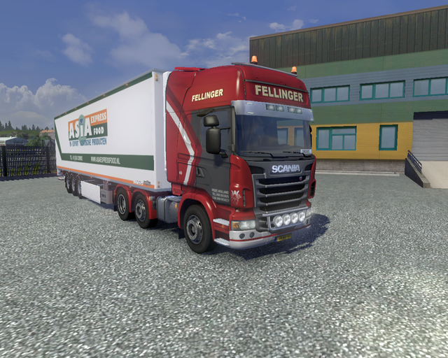 ets2 Scania R2009 + Chereau laadklep Fellinger Int prive skin ets2