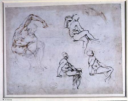 figure drawings w8 verso hi LOST MASTERPIECE (Renaissance Painting Discovery) A Roman Court