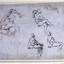 figure drawings w8 verso hi - LOST MASTERPIECE (Renaissance Painting Discovery) A Roman Court