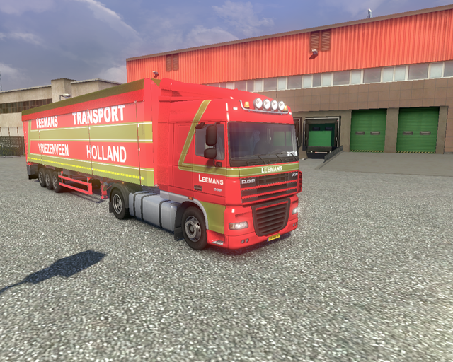 ets2 Daf XF105 4x2 + turftrailer Leemans Transport prive skin ets2