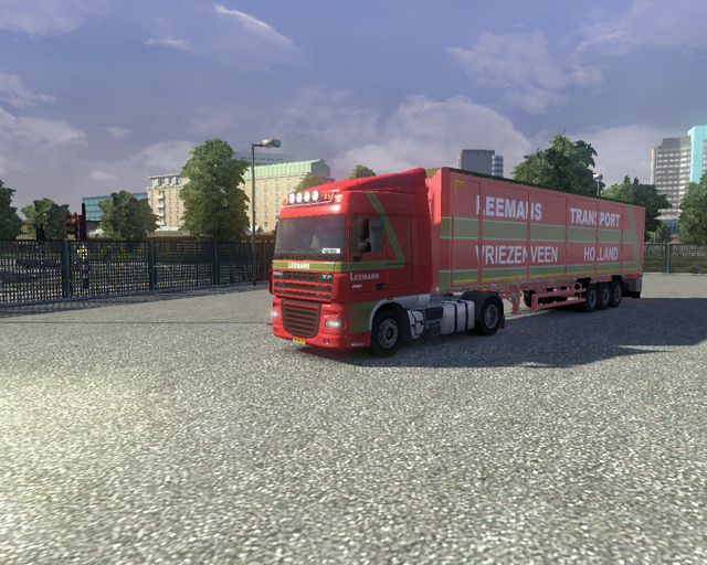 ets2 Daf XF105 4x2 + turftrailer Leemans Transport prive skin ets2