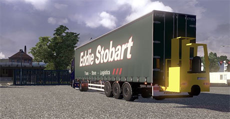 ets2 Curtainside trailer with a Forklift attatched Diversen