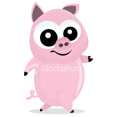 ist2 4001456-cute-pig-doing-the-catwalk - 