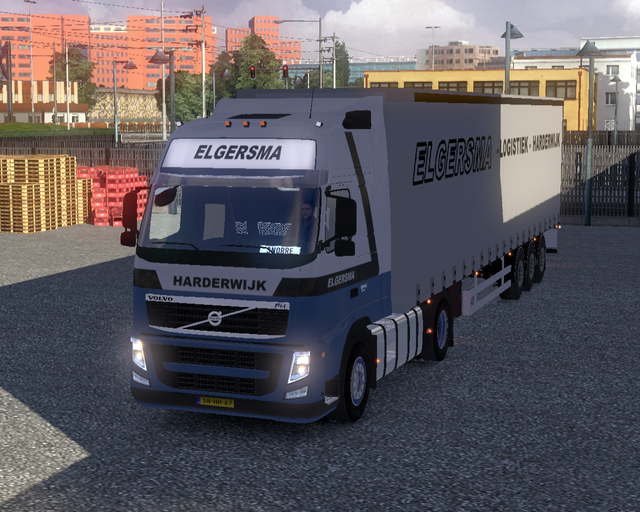 ets2 Volvo Fh + Krone met Kooiaap Elgersma Harderw prive skin ets2