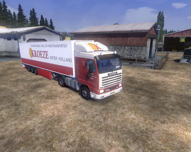 ets2 Scania 113m 380 + koeltrailer Kroeze Enter Ho prive skin ets2