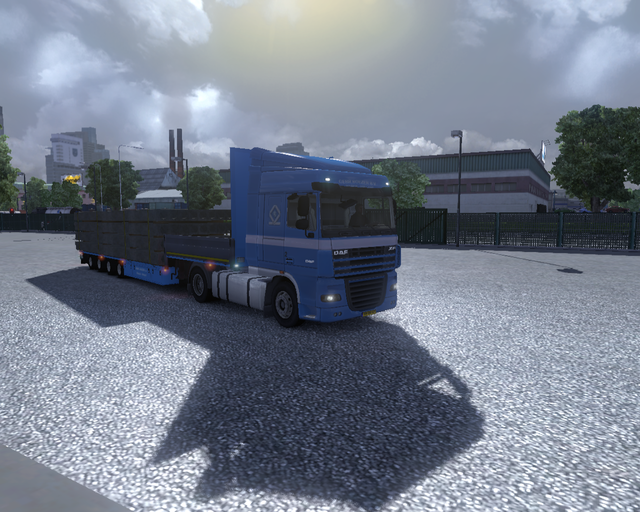 ets2 Daf XF + 4asser Paneltrailer vloerplaten Gebr prive skin ets2