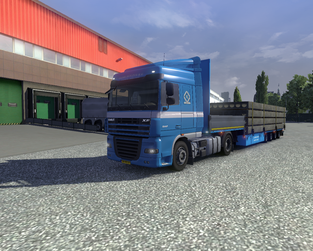 ets2 Daf XF + 4asser Paneltrailer vloerplaten Gebr prive skin ets2