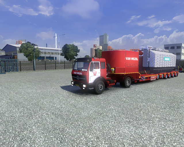 ets2 Mercedes NG1632 4x2 + 6asser m Trafo Van Weze prive skin ets2