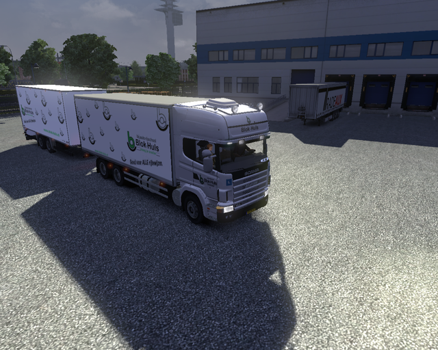 ets2 Scania 124L BDF + 2 asser tandem Rijschool Bl prive skin ets2