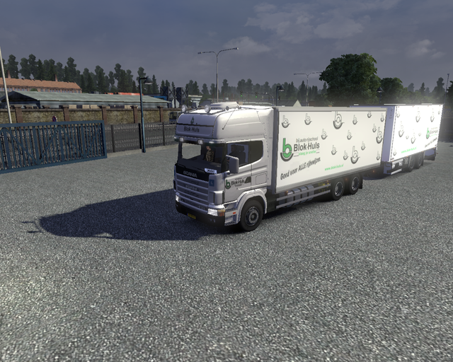 ets2 Scania 124L BDF + 2 asser tandem Rijschool Bl prive skin ets2