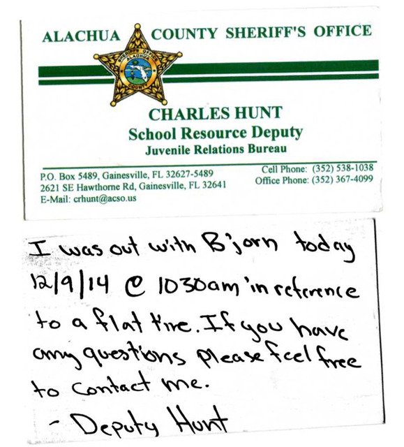 note from police officer random junks